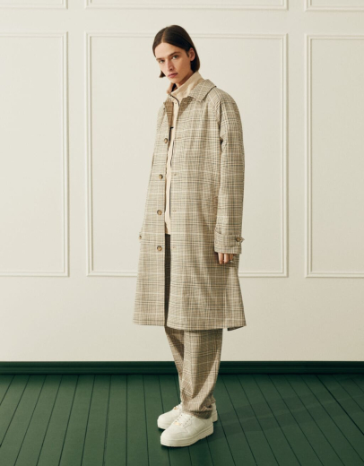 Karierter Trenchcoat